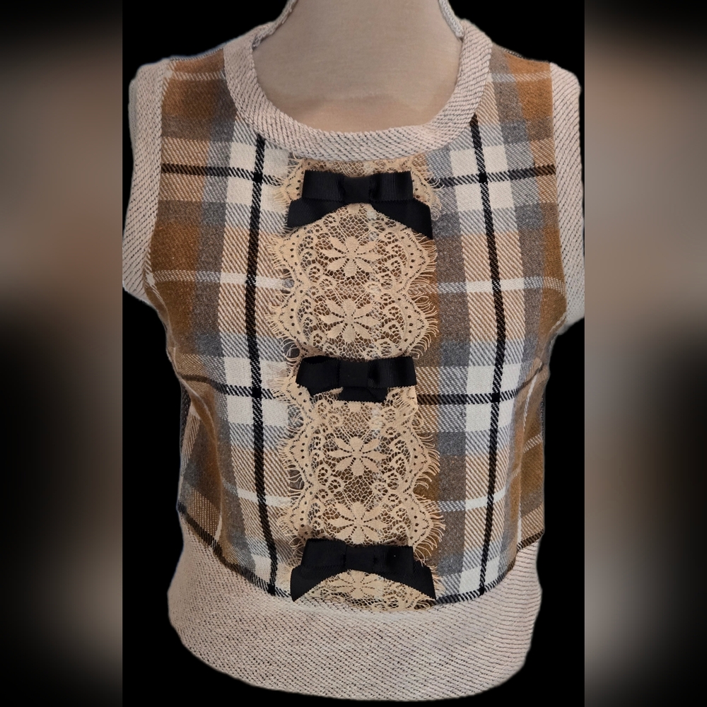 Small Reath & Wren Layered Plaid Sweater Vest by Anthropologie
